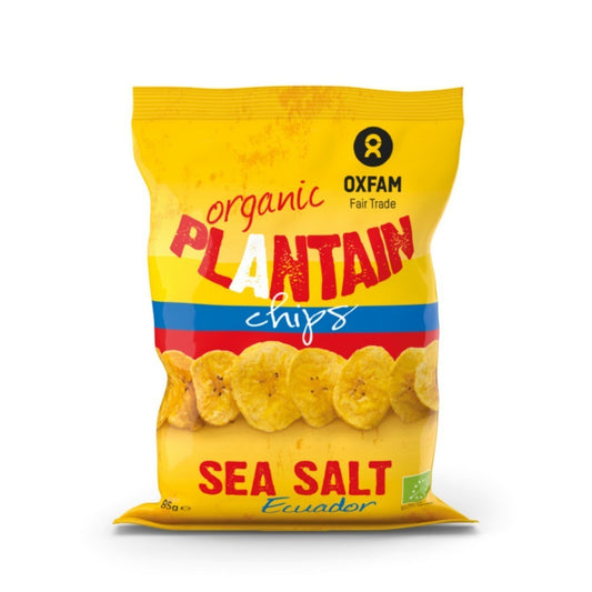 Ekologiska bananchips med salt Oxfam Intermón 85 g