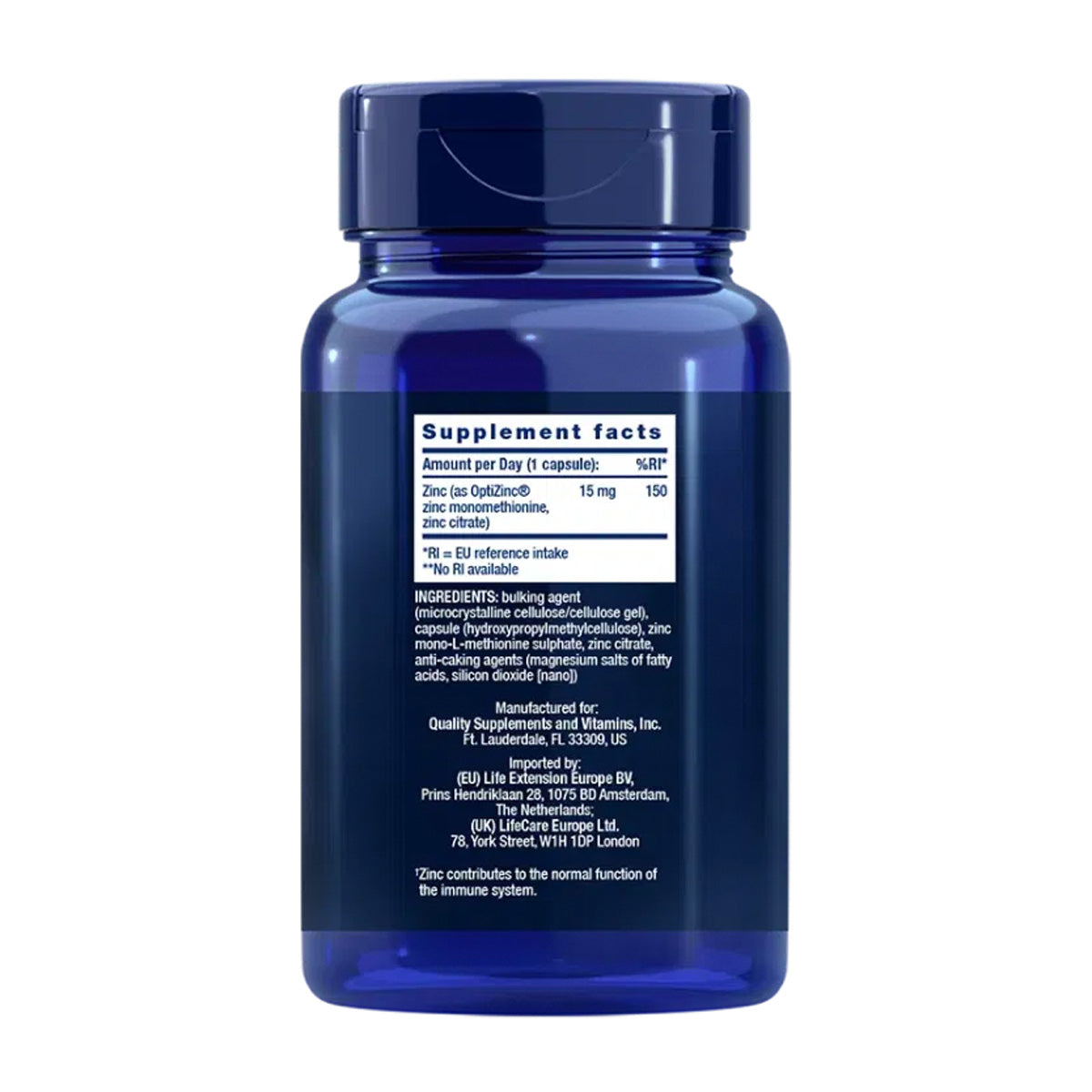 Zinkcapsules 15 mg, Life Extension 150 capsules