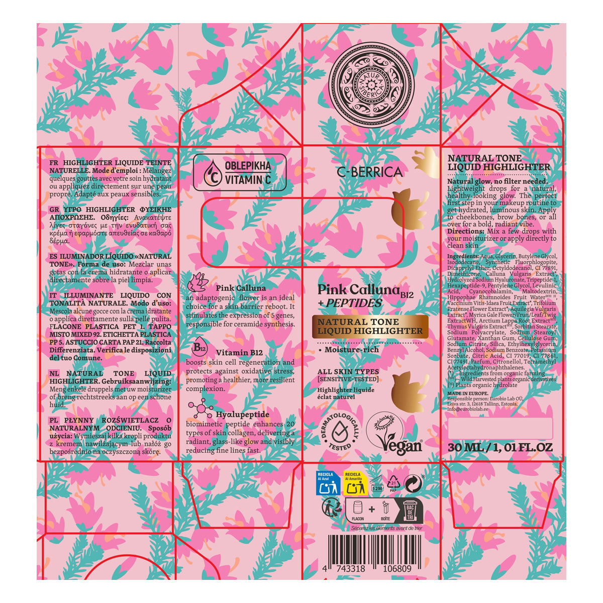 Illuminateur liquide « Natural Tone » Natura Siberica 30 ml