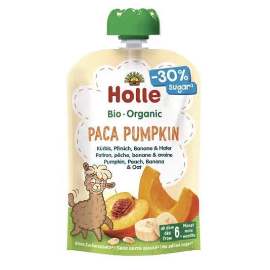 Smoothie BIO di zucca, pesca, banana e avena (dal 6° mese) PACA PUMPKIN Holle 100 g