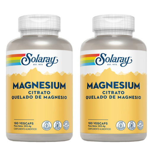 Pack of 2 x Big Magnesium Citrate Solaray 180 Capsules