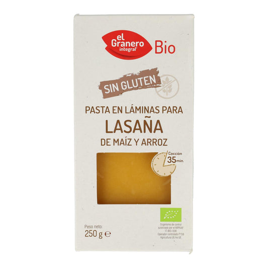Glutenvrije lasagnebladen van maïs Bio El Granero, 250 g