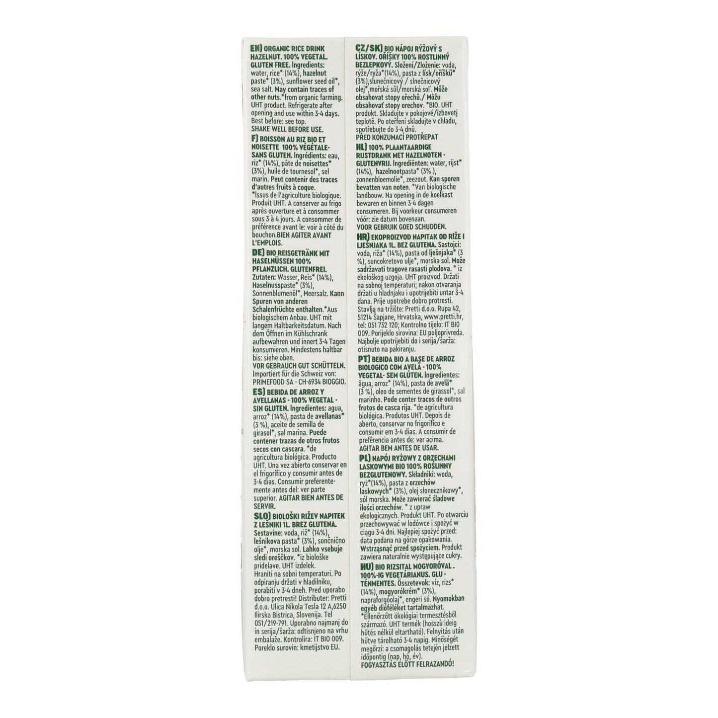 Boisson au riz et aux noisettes Vitariz 1 L