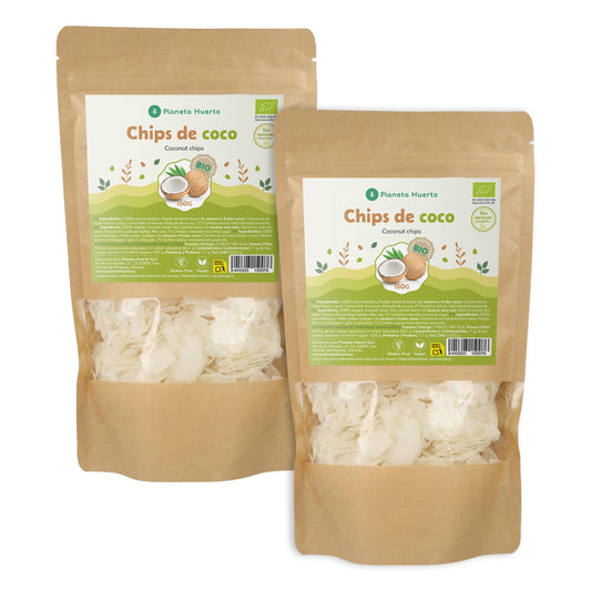 Pack 2x Coconut chips sugar free ECO Planeta Huerto 150 g