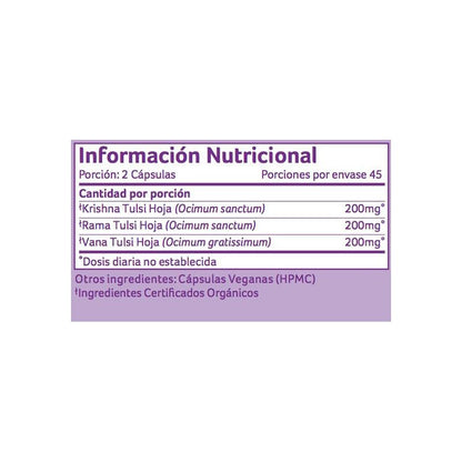 Tulsi Organic India 90 kapsułek