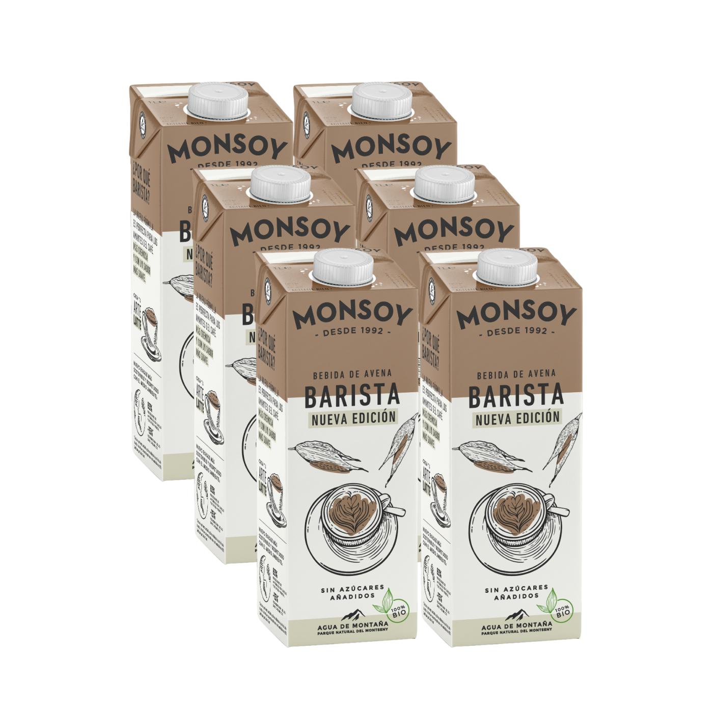 Pakket van 6 stuks ECO Barista haverdrank Monsoy 1 l