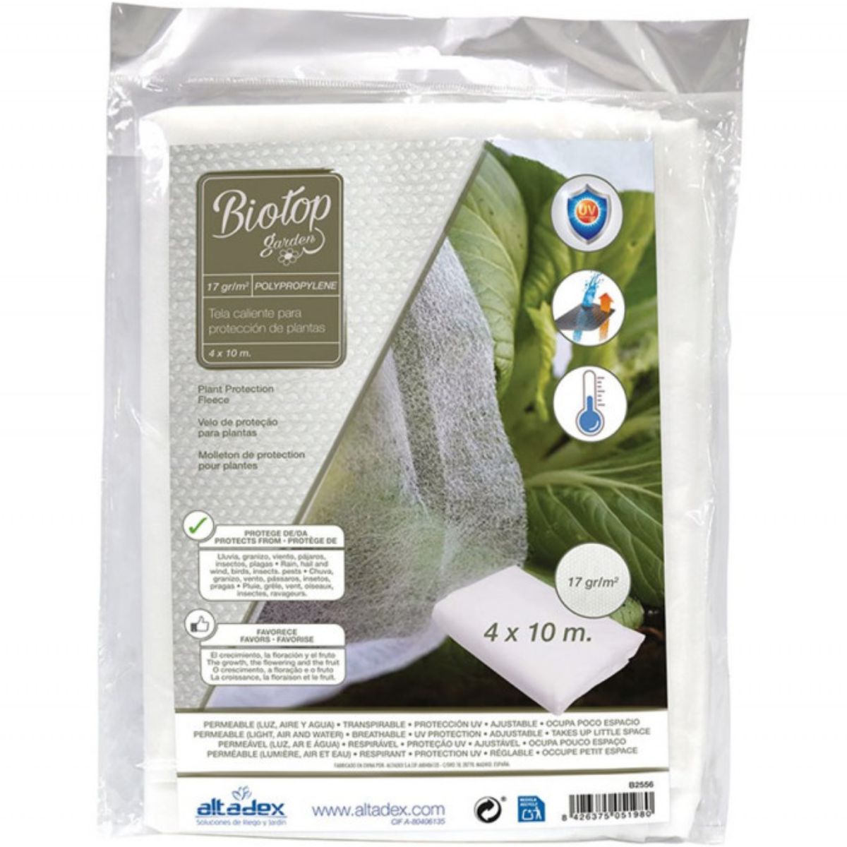 Telo protettivo antigelo per colture Biotop 4 x 10 m 17 g/m²
