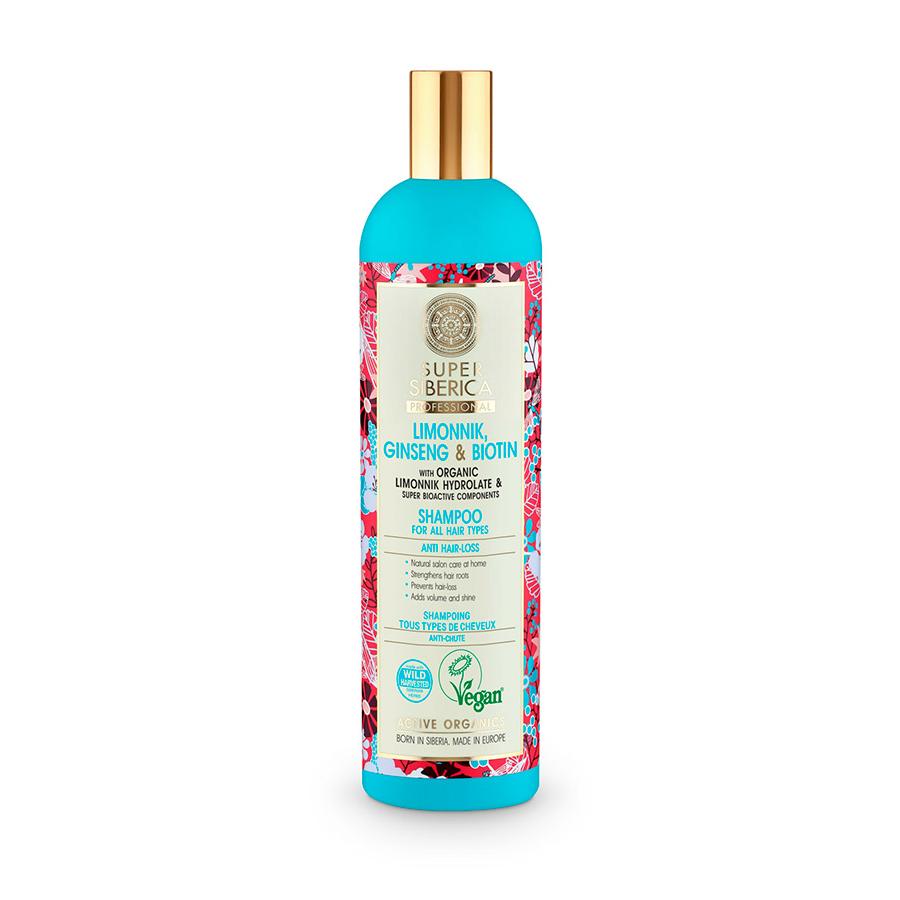 Natura Siberica Shampoo for All Hair Types with Schizandra, Ginseng and Biotin 400 ml