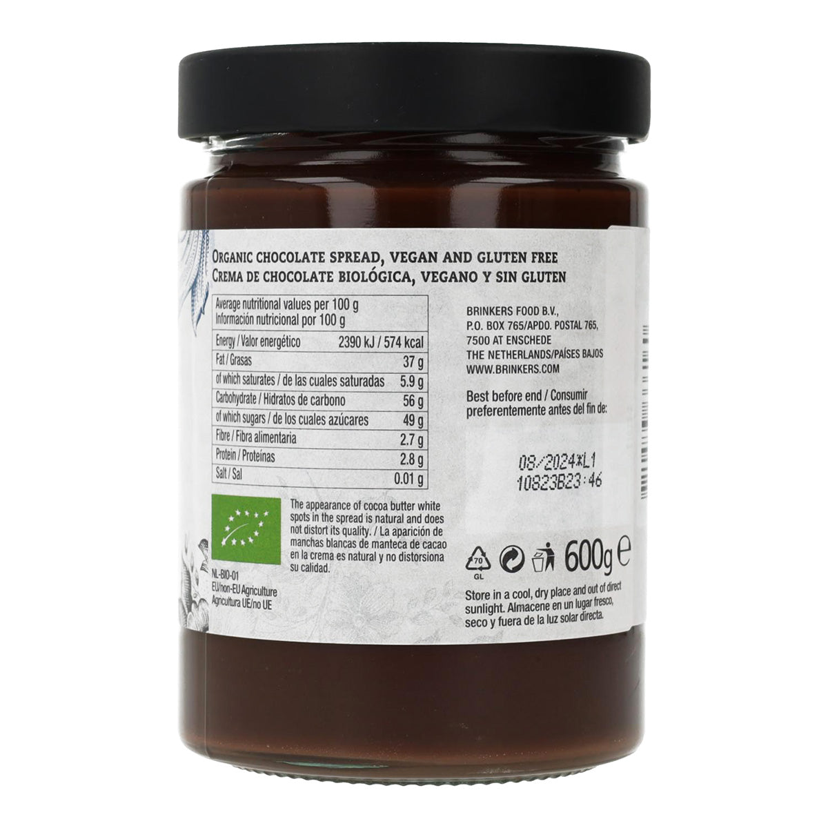 Vegane glutenfreie Schokoladencreme La Vida Vegan 270 g