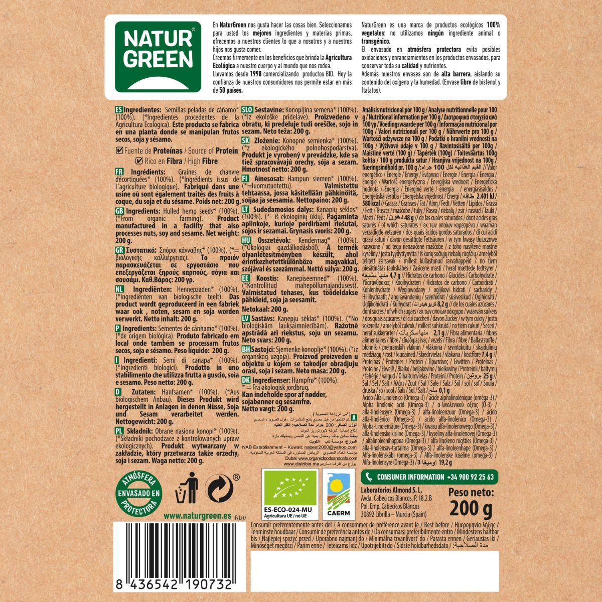 Naturgreen Geschälte Hanfsamen 200 g