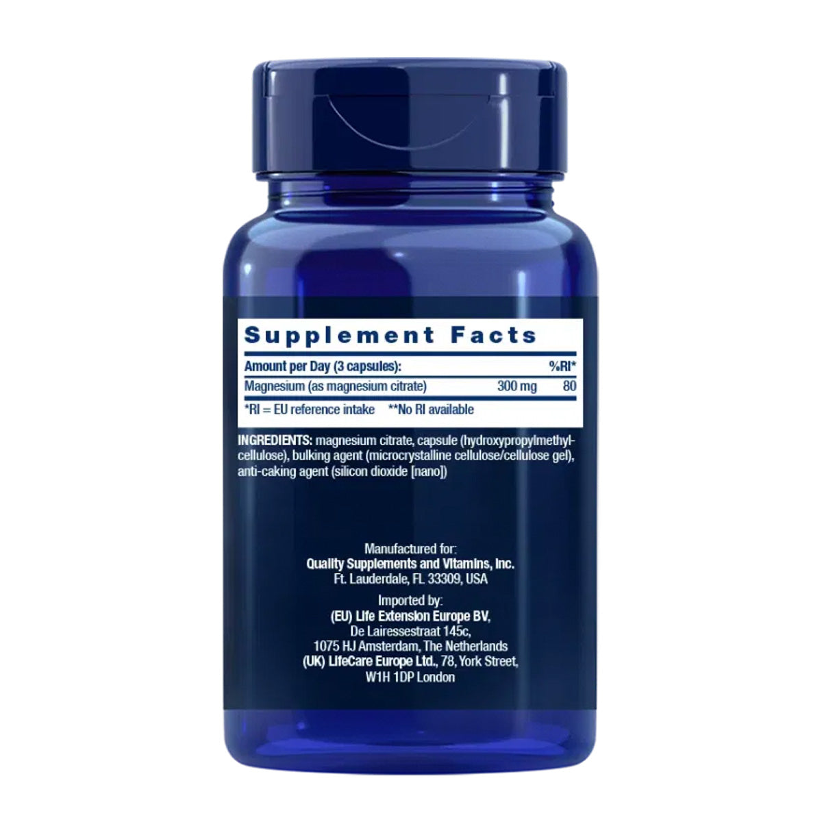 Magnesio (citrato) 100 mg, Life Extension 100 capsule