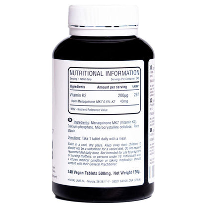 Vitamin K2 MK7 200 mcg 240 vegane Tabletten Hivital
