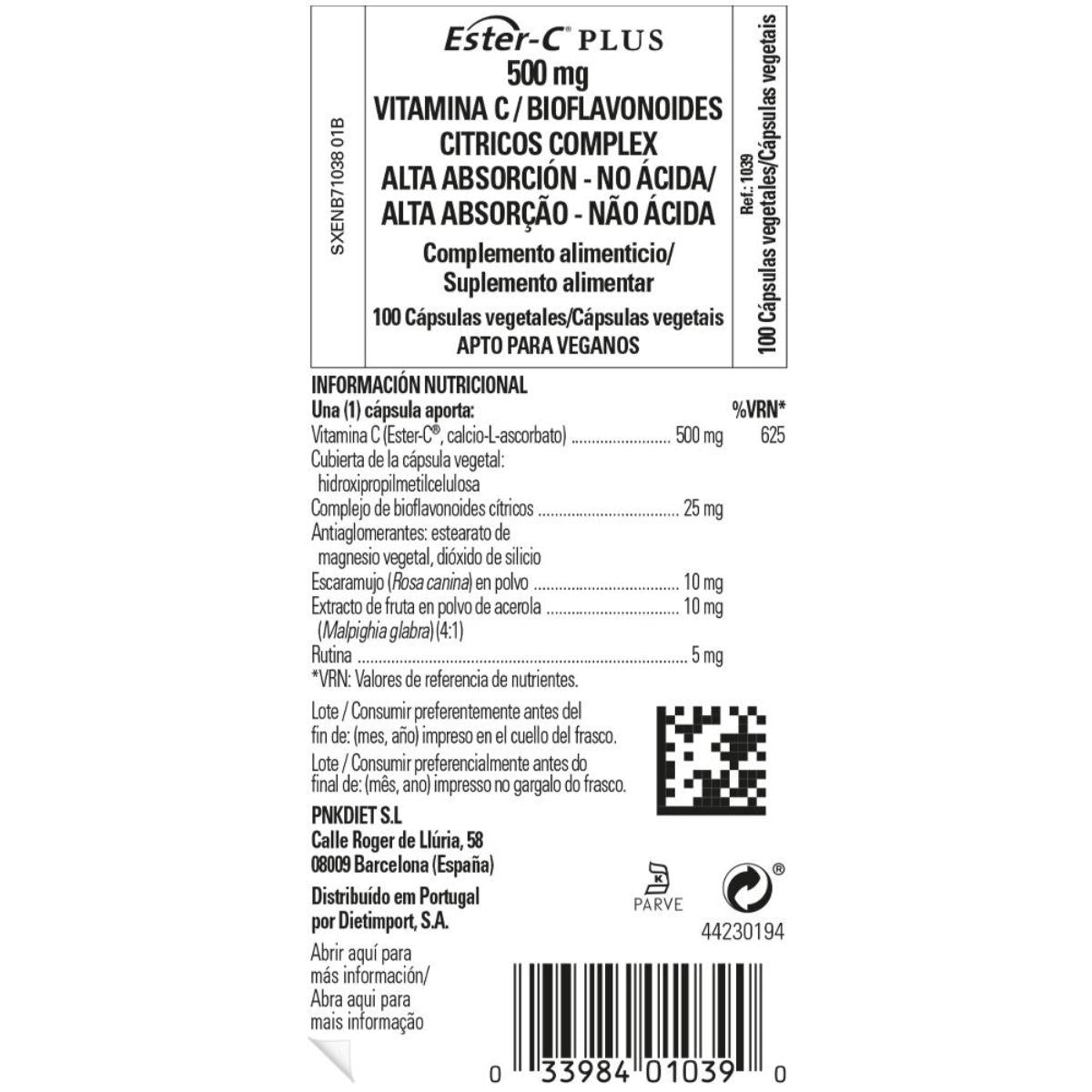 Ester C plus Vitamina C  da 500 mg  Solgar 100 capsule vegetali