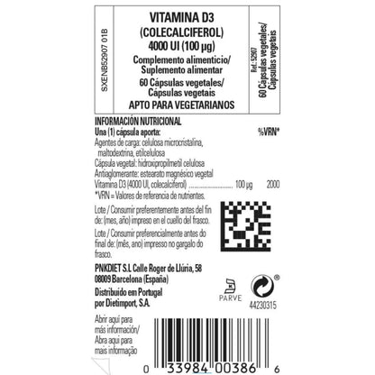 Vitamine D3 (cholécalciférol) 4000 UI (100 μg) 60 gélules végétales Solgar 120 gélules végétales