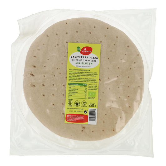 Bio-Pizzaböden aus glutenfreiem Buchweizen von El Granero, 2 x 250 g