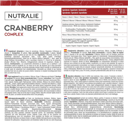 Nutralie Canneberge américaine + Vitamine C et D-Mannose 60 gélules