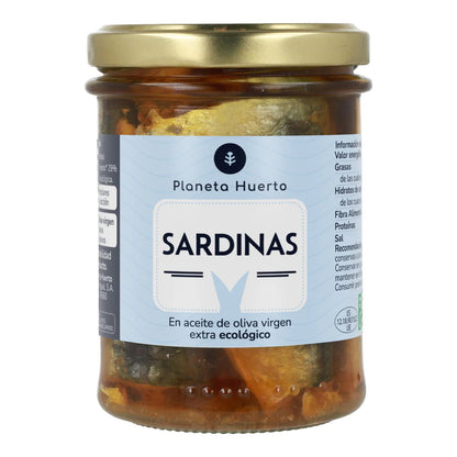 12-pack of Sardines in Extra Virgin Olive Oil ECO Planeta Huerto 190g