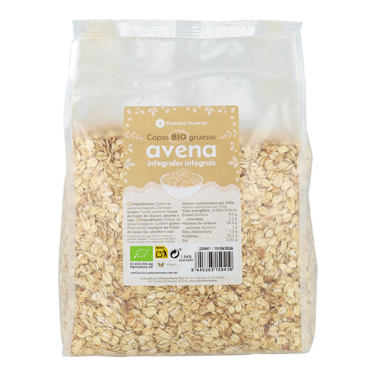 Copos de Avena integrales gruesos ECO Planeta Huerto 1.5 kg