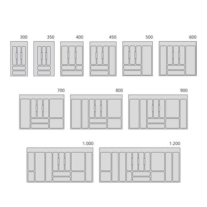 Emuca Kostka do szuflady kuchennej, moduł 700 mm, plastik, szary