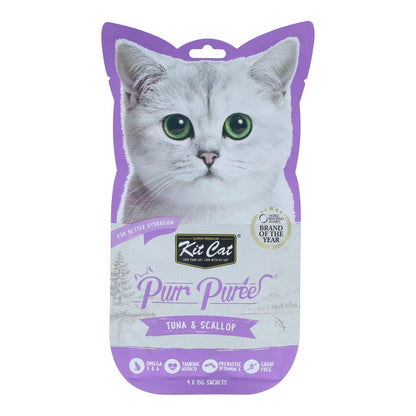 Kit Cat PurrPuree - Thon et coquilles Saint-Jacques 60 g Snack crémeux pour chats