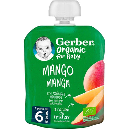 Sachet de purée de fruits bio pour bébés à la mangue Gerber 90 g GERBER Organic Mango