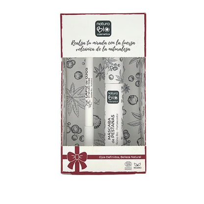Zestaw upominkowy Duo do makijażu oczu NaturaBio Cosmetics, czarny kredka do oczu + czarny tusz do rzęs zwiększający objętość, Natubio Cosmetics