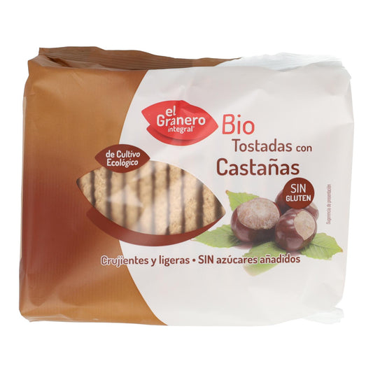 Pain grillé aux châtaignes bio sans gluten d'El Granero, 100 g 