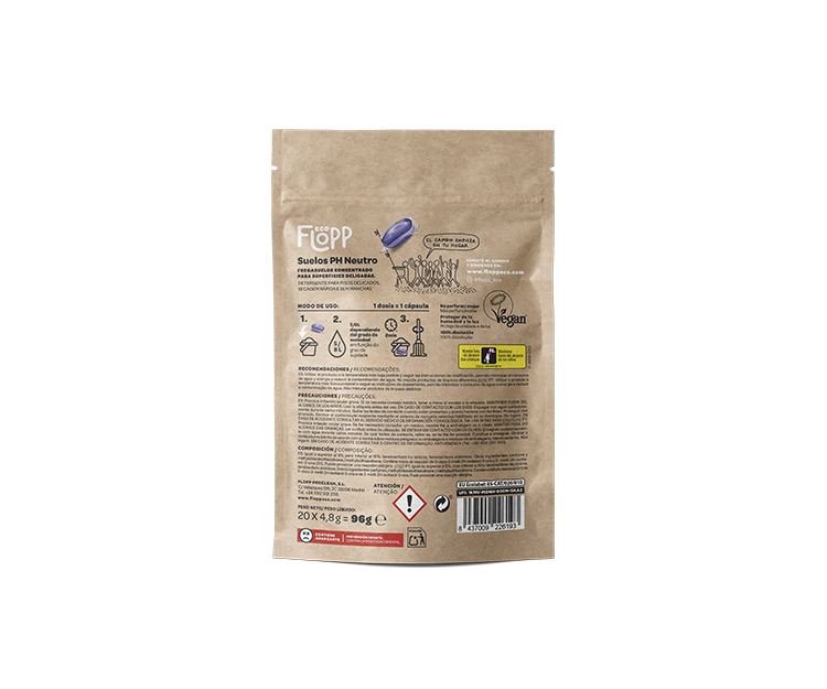 ECO Bodenreiniger pH-neutral Doypack Flopp 20 Kapseln