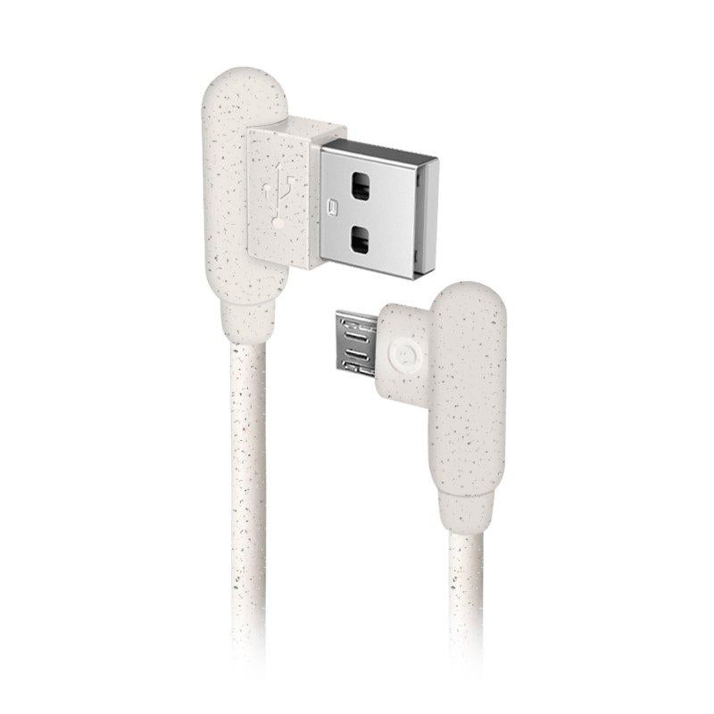 Umweltfreundliches Micro-USB-Kabel, zu 35 % aus biologisch abbaubaren Materialien hergestellt SBS Weiß