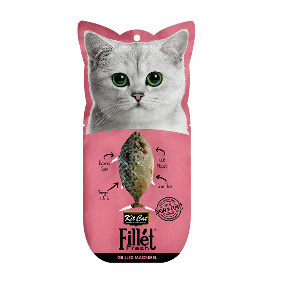 Kit Cat FilletFresh – Gegrillte Makrele 30 g Natürlicher Snack für Katzen