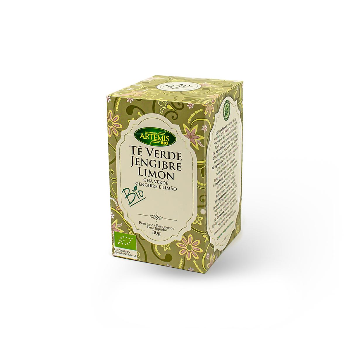 Artemis Bio Grüner Tee, Ingwer und Zitrone, 20 Teebeutel