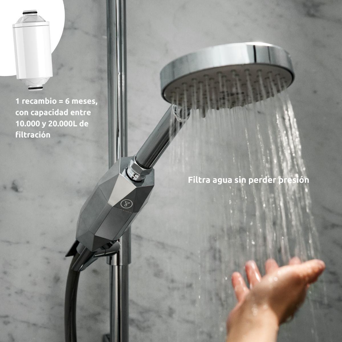 Pack of 2 ShowerPro Diamond Tappwater Shower Filter Cartridges