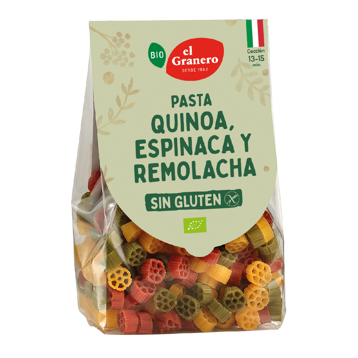 El Granero Glutenfreie dreifarbige Bio-Nudeln 250 g