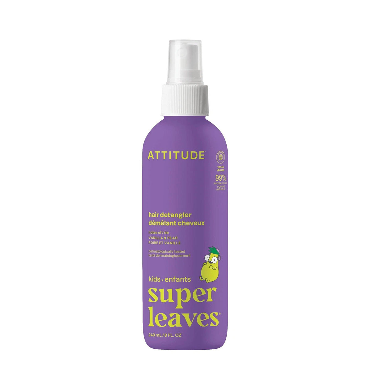 Super Leaves kids Districante per capelli per bambini Vaniglia e pera Attitude 240 ml
