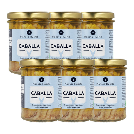 Packung 6x Makrele in Olivenöl ECO Planeta Huerto 190 gr