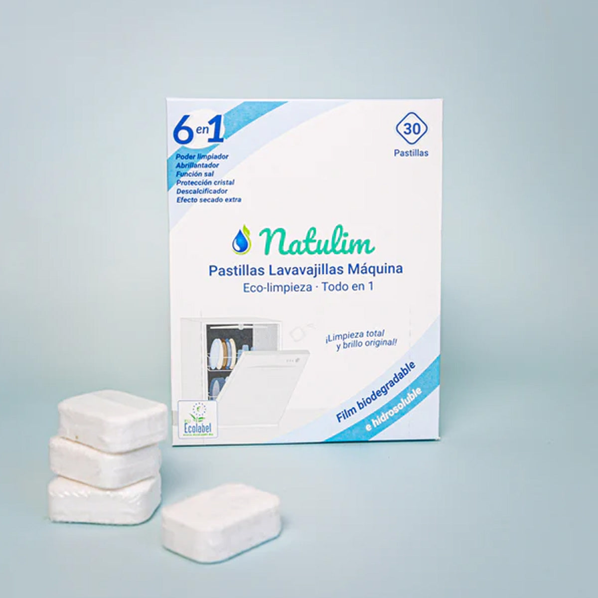 Packung mit 10 Eco 6-in-1 Geschirrspültabs, Natulim, 30 Stück