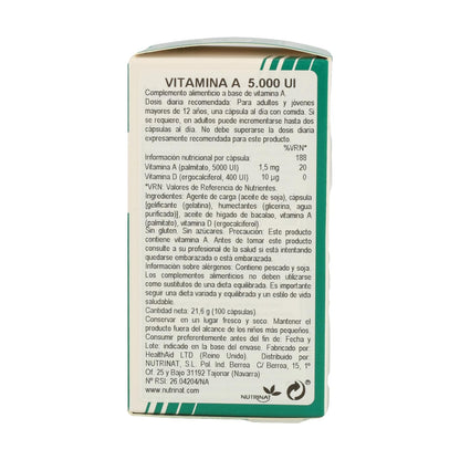 Vitamina A 5.000 Ui 100 Caps Health Aid