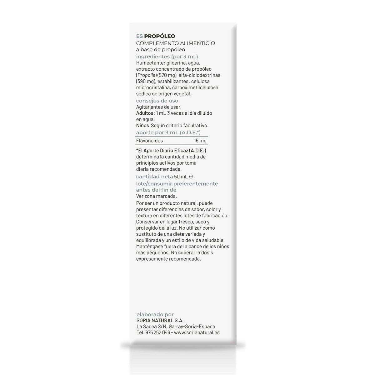 Pack of 2 x Propolis Extract S. XXI Soria Natural, 50 ml