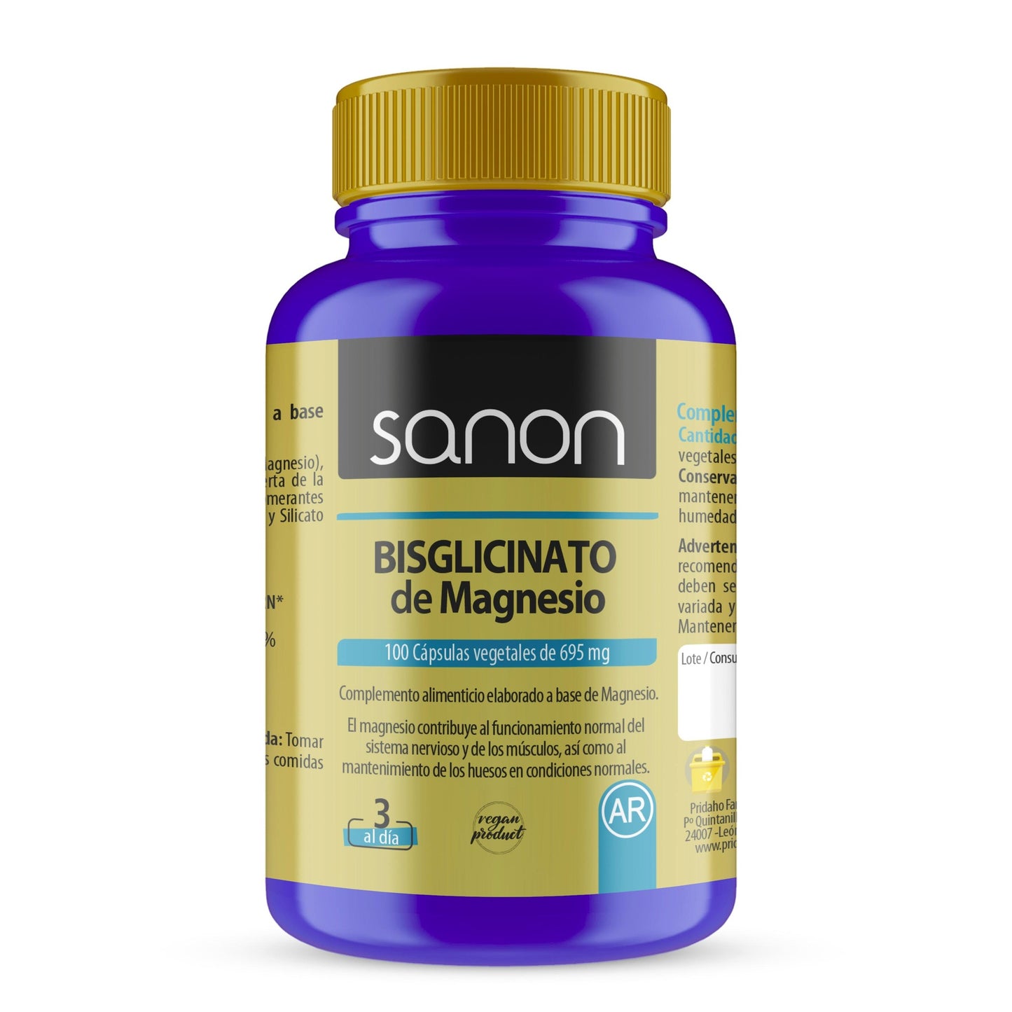 Bisglycinate de magnésium SANON 100 gélules végétales 550 mg