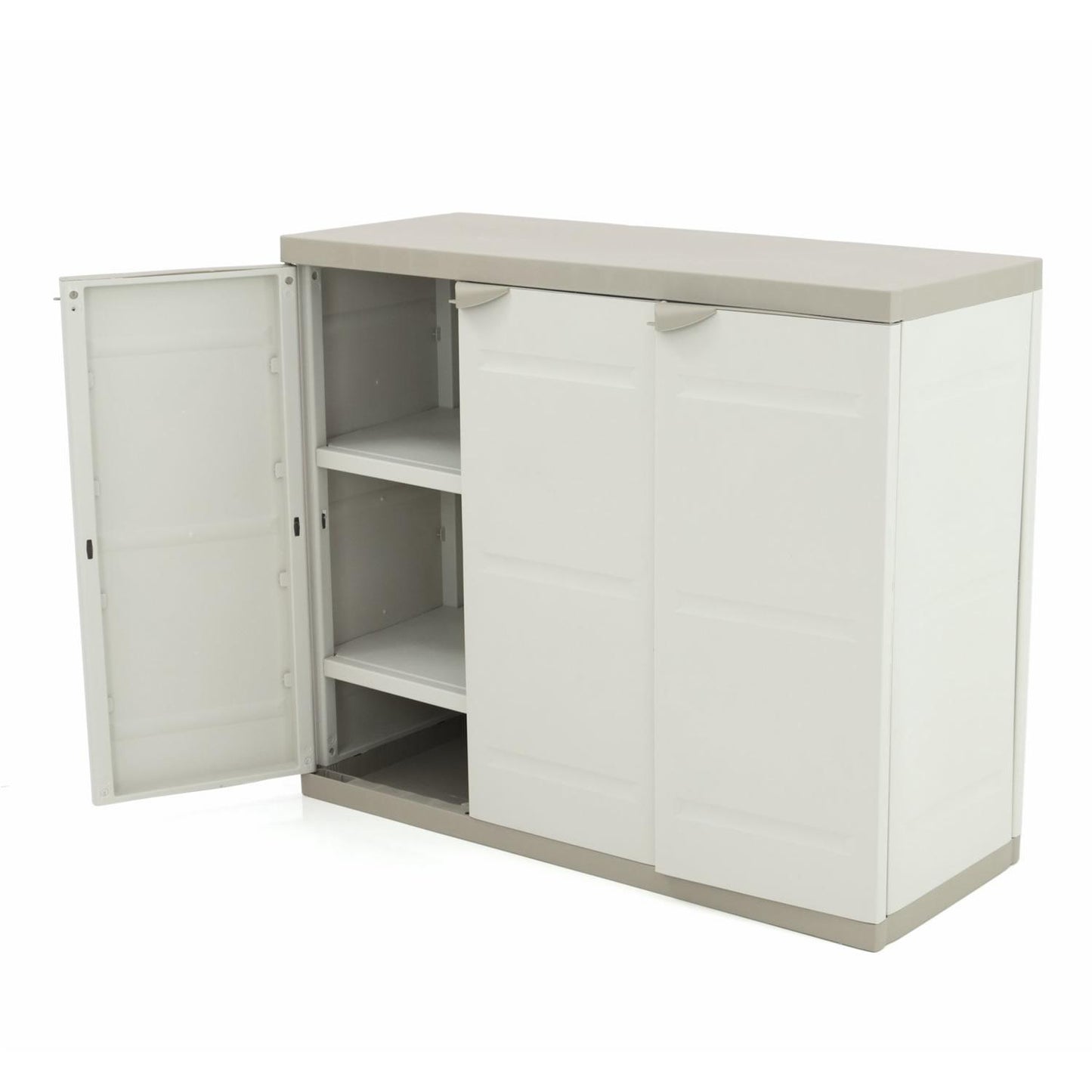Halber Schrank mit 3 Türen 105 cm Titanium Plastiken Beige (überholt)