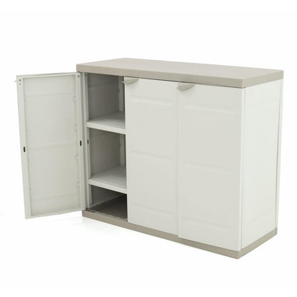 Halber Schrank mit 3 Türen 105 cm Titanium Plastiken Beige (überholt)