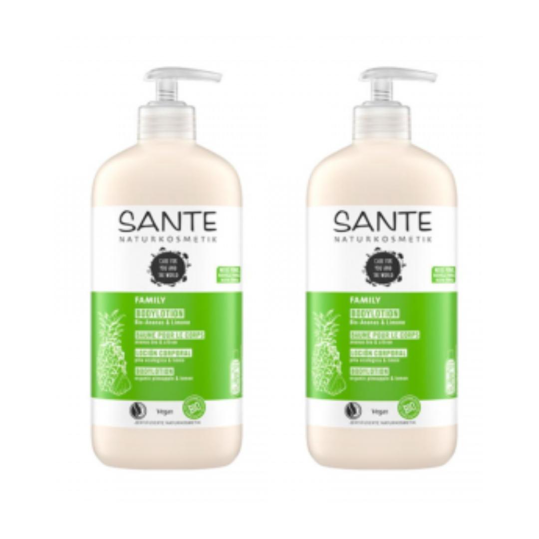 Pack of 2 Pineapple and Lemon Body Lotion Sante, 500 ml