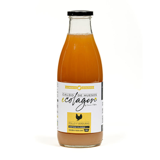 Organic chicken bone broth with vegetables Ecolagen 1 L
