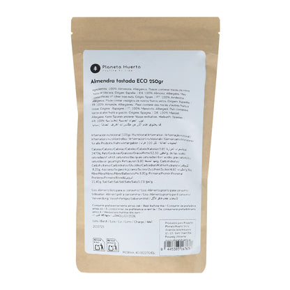Ungesalzene geröstete Mandeln mit Haut ECO Planeta Huerto 250 g