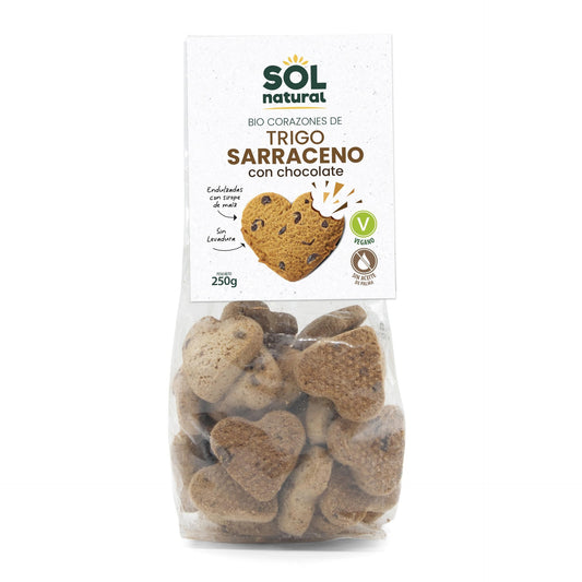 Biscuits aux cœurs de sarrasin et pépites de chocolat bio Sol Natural 250 g