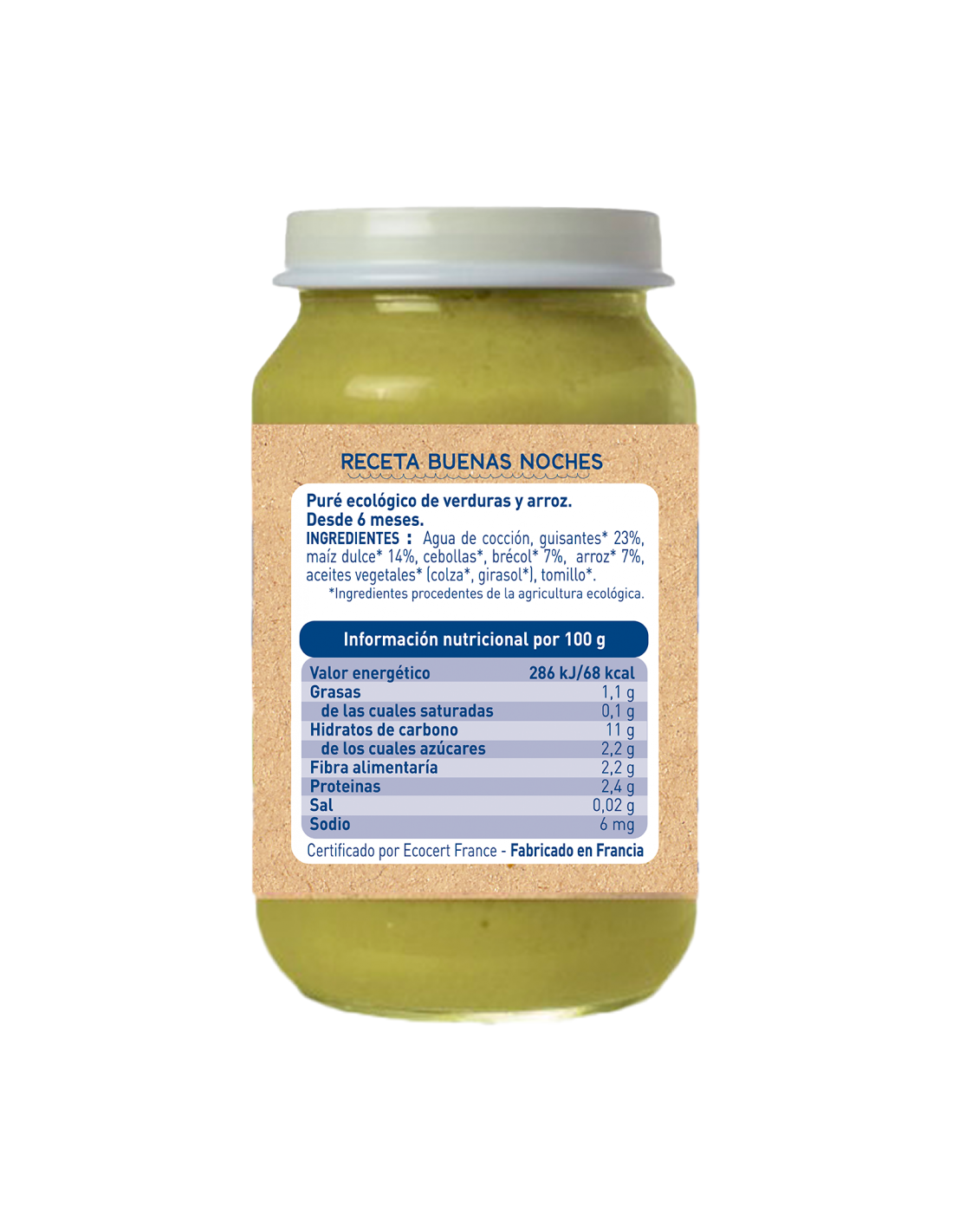 Pack petits pots Bio Bonsoir Légumes et Céréales Babybio 2 unités de 200 g