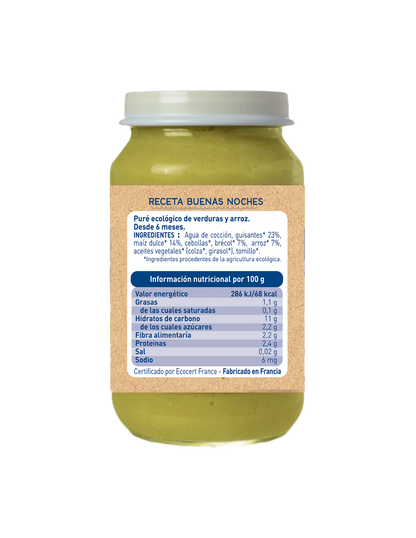 Pack petits pots Bio Bonsoir Légumes et Céréales Babybio 2 unités de 200 g