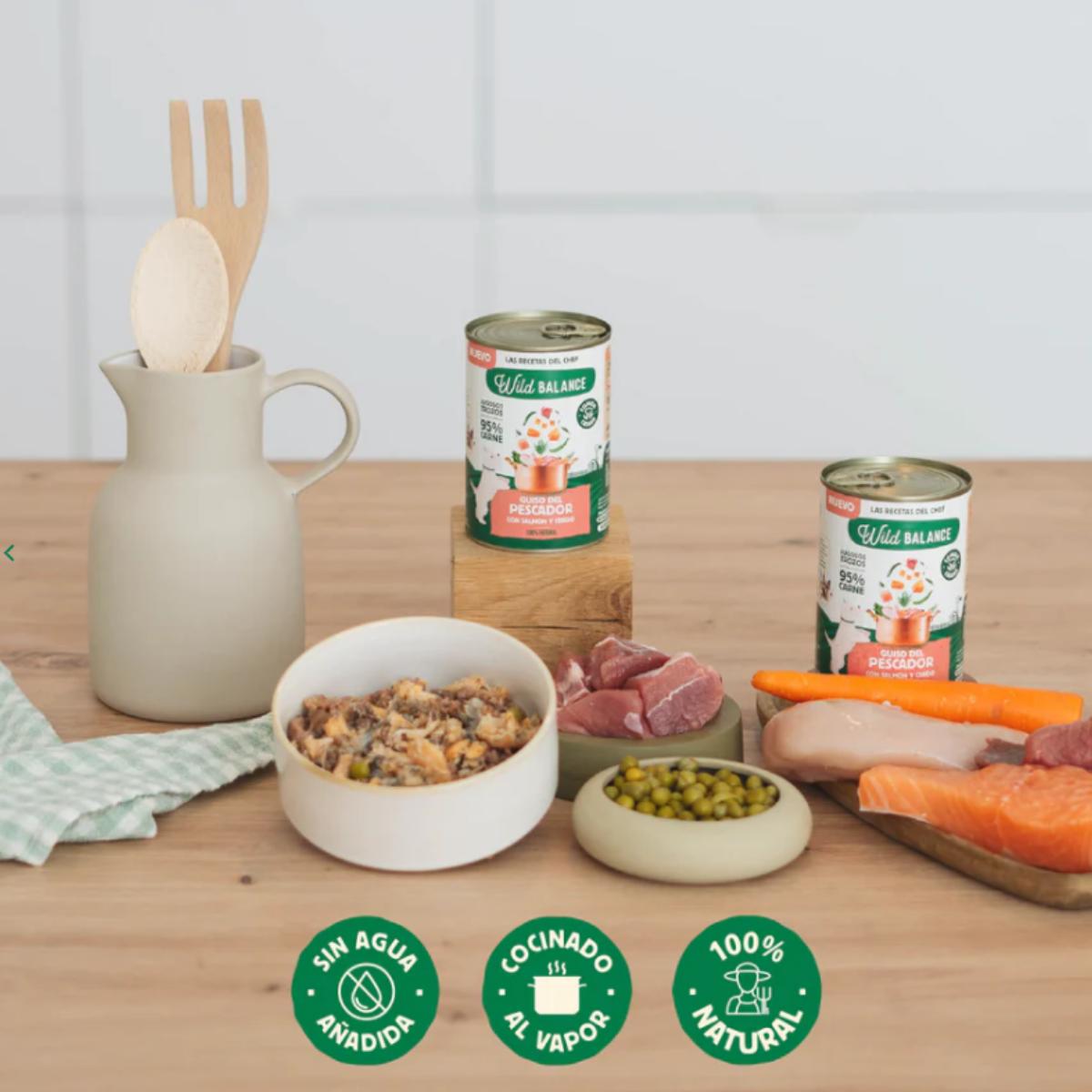 Whole tin Fisherman's Stew with Salmon and Pork for Dogs Wild Balance 400 g