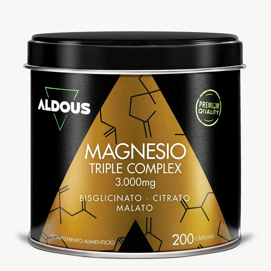 Triple Magnesium Complex 3000 mg Magnesium, Magnesium Bisglycinate, Citrate and Malate Aldous Bio 200 Capsules