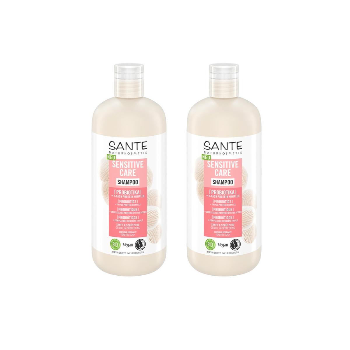 Confezione da 2 shampoo sensibile probiotico Sante 500 ml